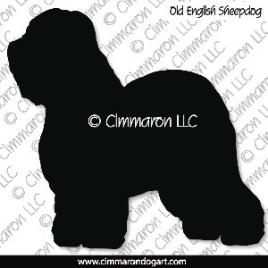 oesd002d - Old English Sheepdog Standing Decal