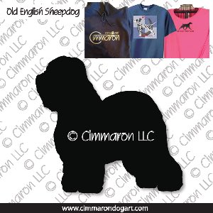 oesd002t - Old English Sheepdog Standing Custom Shirts