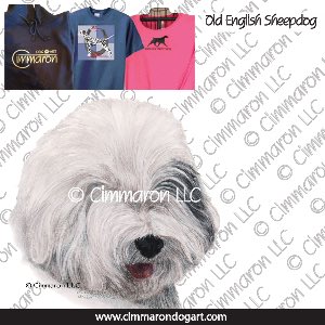 oesd007t - Old English Sheepdog Portrait Custom Shirts