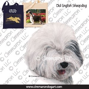 oesd007tote - Old English Sheepdog Portrait Tote Bag