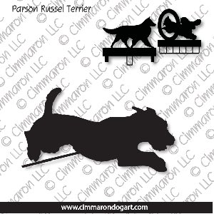 p-russell006ls - Parson Russell Terrier Jumping MACH Bars-Rosette Bars