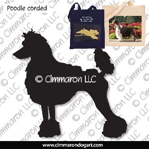 poodle010tote - Poodle Corded Tote Bag