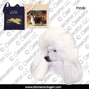 poodle016tote - Poodle Portrait Tote Bag