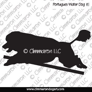 pwd004d - Portuguese Water Dog Jumping Decal