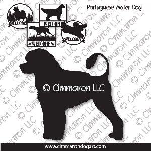 pwd001s - Portuguese Water Dog House and Welcome Signs