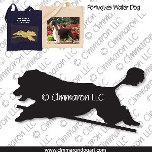 pwd004tote - Portuguese Water Dog Jumping Tote Bag