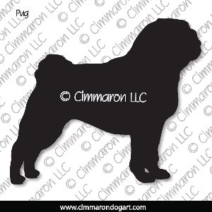 pug003d - Pug Stacked Decal