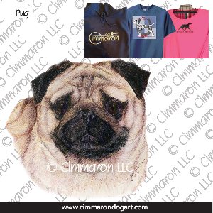 pug012t - Pug Drawing Custom Shirts