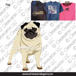 pug009t - Pug Stacked Custom Shirts
