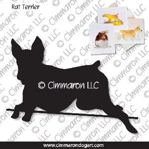 rat004n - Rat Terrier Jumping Note Cards