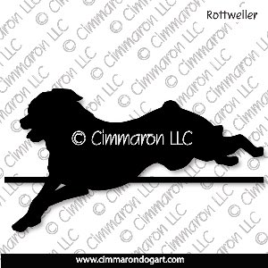 rot006d - Rottweiler Jumping Decal