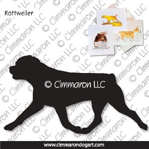 rot004n - Rottweiler Trotting Note Cards