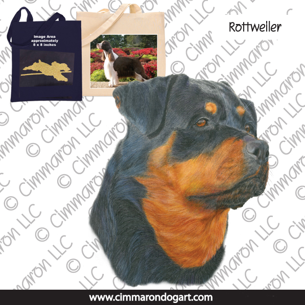 rot011tote - Rottweiler Portrait Tote