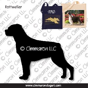 rot002tote - Rottweiler Standing Tote