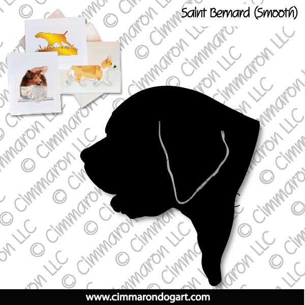 saint009n - Saint Bernard Smooth Head Note Cards