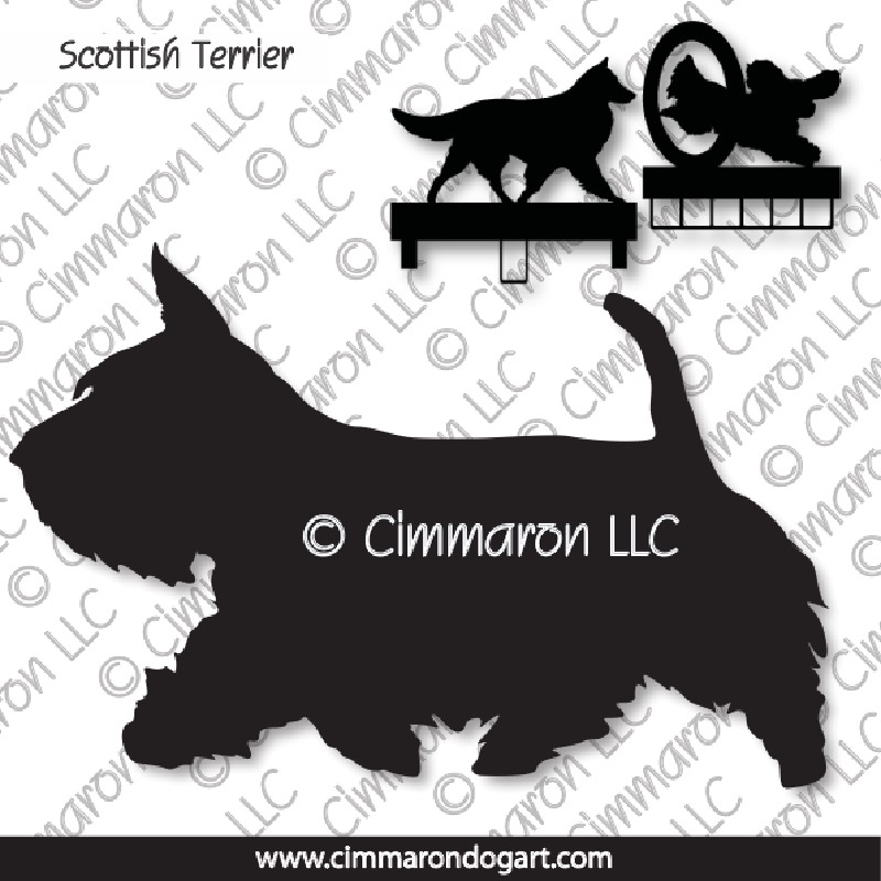 sc-ter002ls - Scottish Terrier Gaiting MACH Bars-Rosette Bars