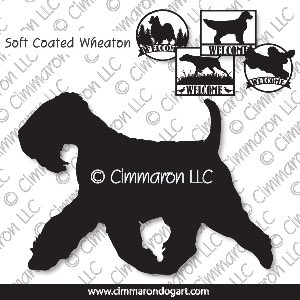sc-wheaten003s - Soft Coated Wheaten Terrier Gaiting House and Welcome Signs