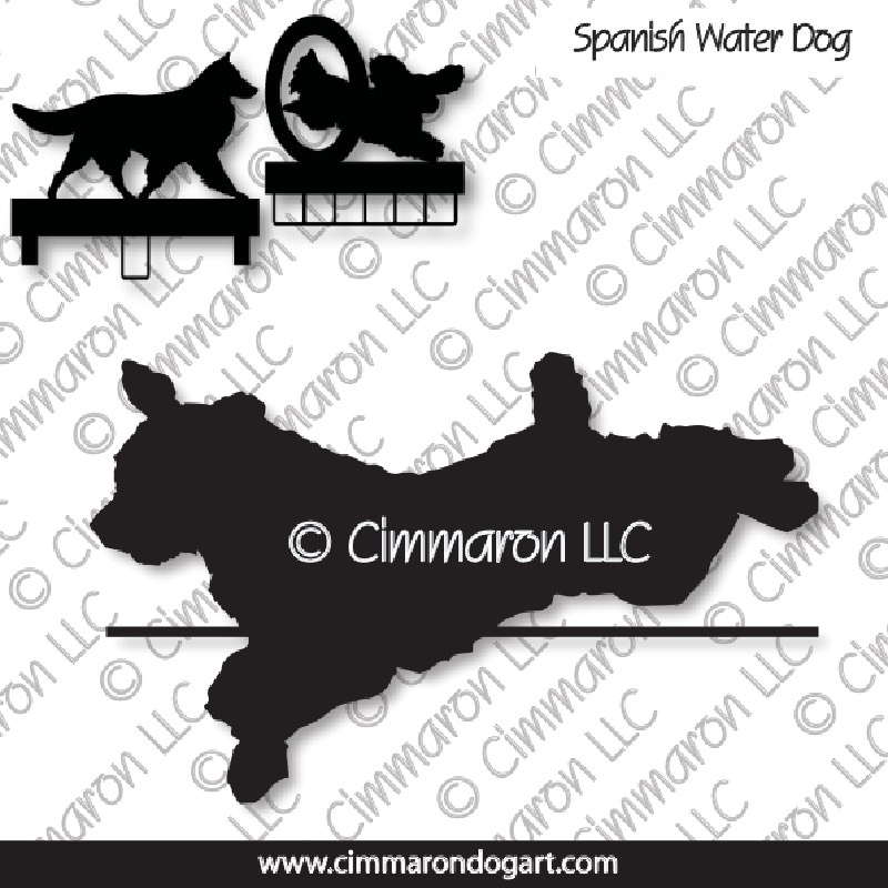 sp-water004ls - Spanish Water Dog Jumping MACH Bars-Rosette Bars