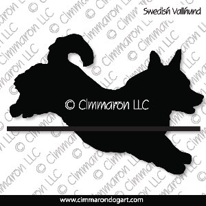 sw-vall008d - Swedish Vallhund Jumping Decal