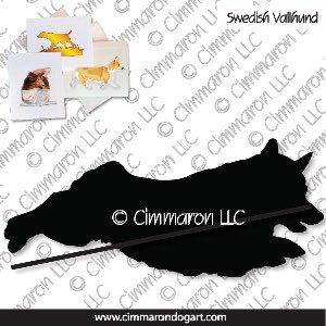 sw-vallbob004n - Swedish Vallhund Jumping Note Cards