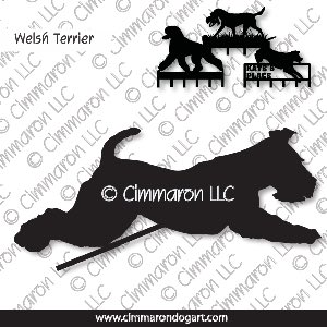 welsh-ter005h - Welsh Terrier Jumping Leash Rack