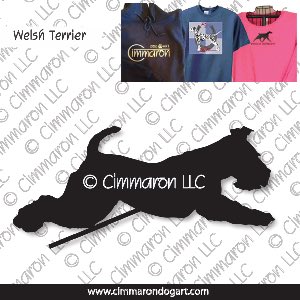 welsh-ter005t - Welsh Terrier Jumping Custom Shirts