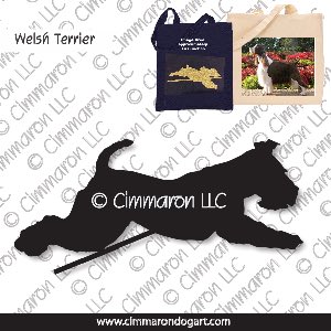 welsh-ter005tote - Welsh Terrier Jumping Tote Bag