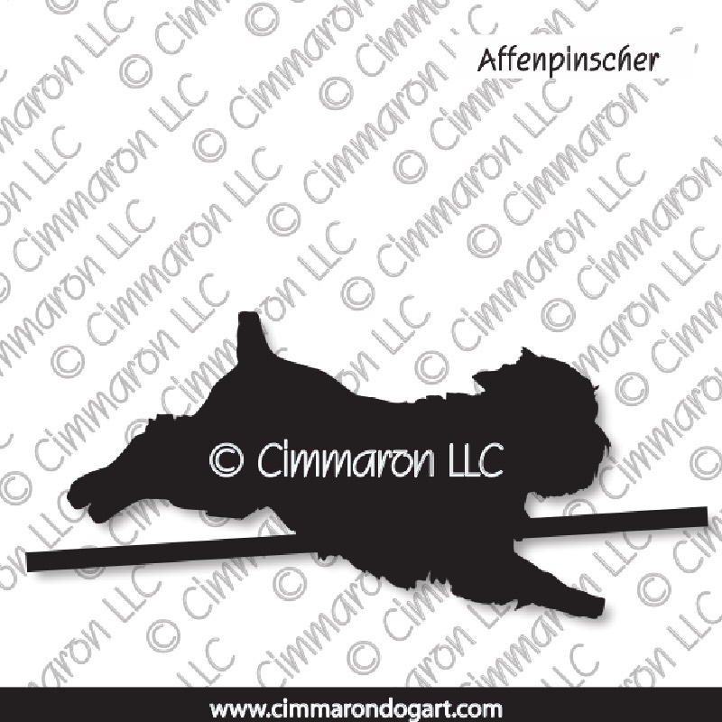 Affenpinscher Bobbed Tailed Jumping Silhouette 004