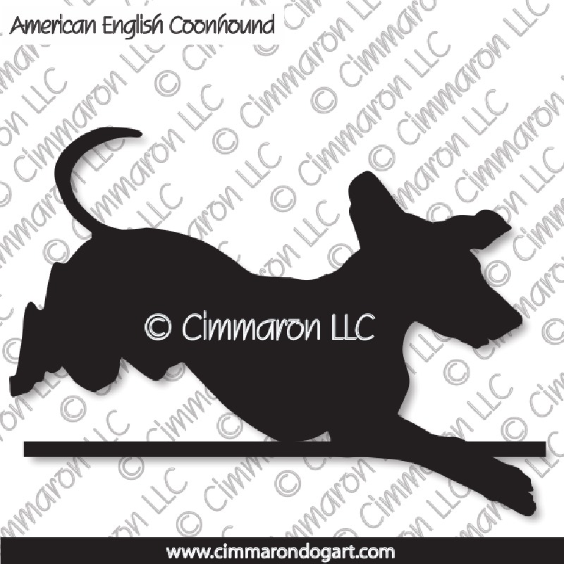 American English Coonhound Jumping Silhouette 004