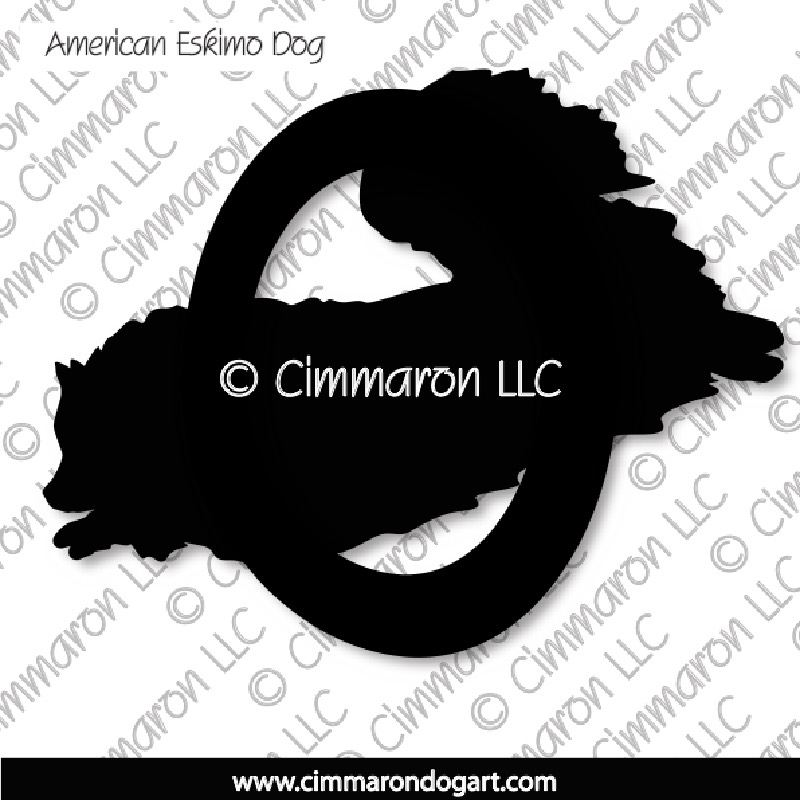 American Eskimo Dog Agility Silhouette 004
