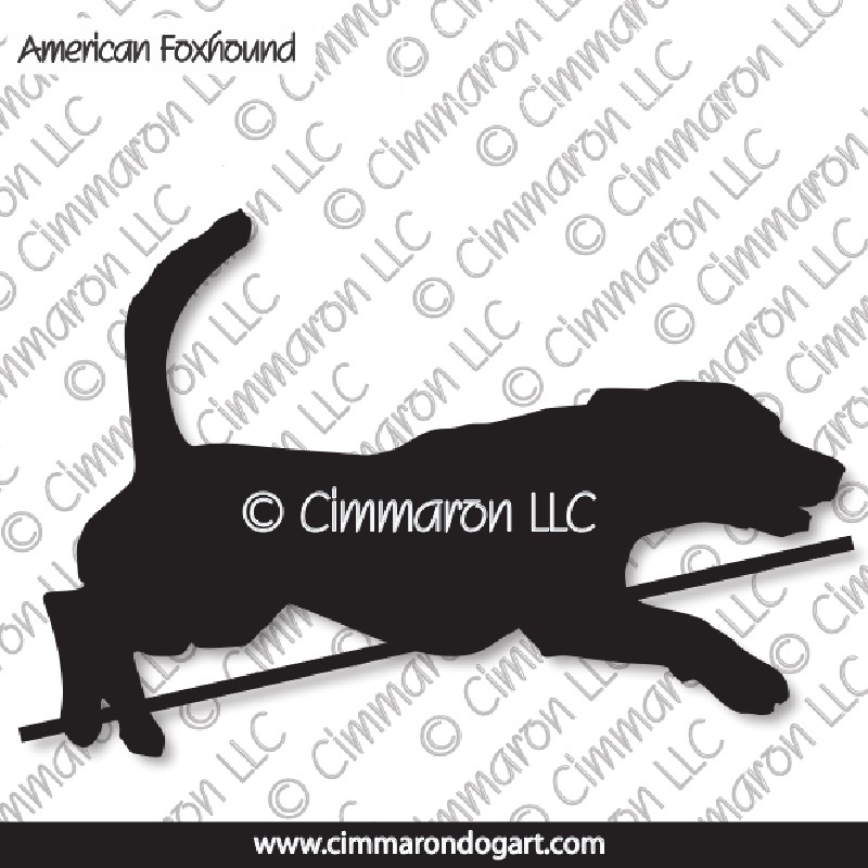 American Foxhound Jumping Silhouette 004