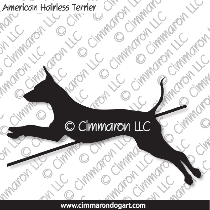 American Hairless Terrier Jumping Silhouette 004