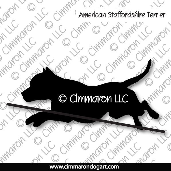 American Staffordshire Jumping Silhouette 005