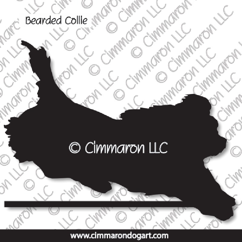 Bearded Collie Jumping Silhouette 004