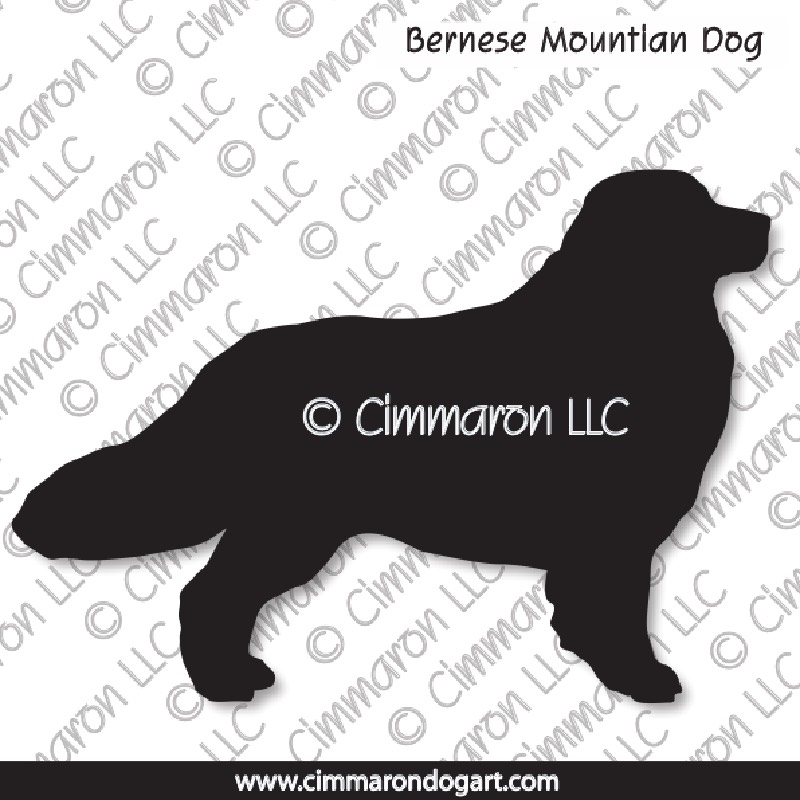 Bernese Mountain Dog Standing Silhouette 002