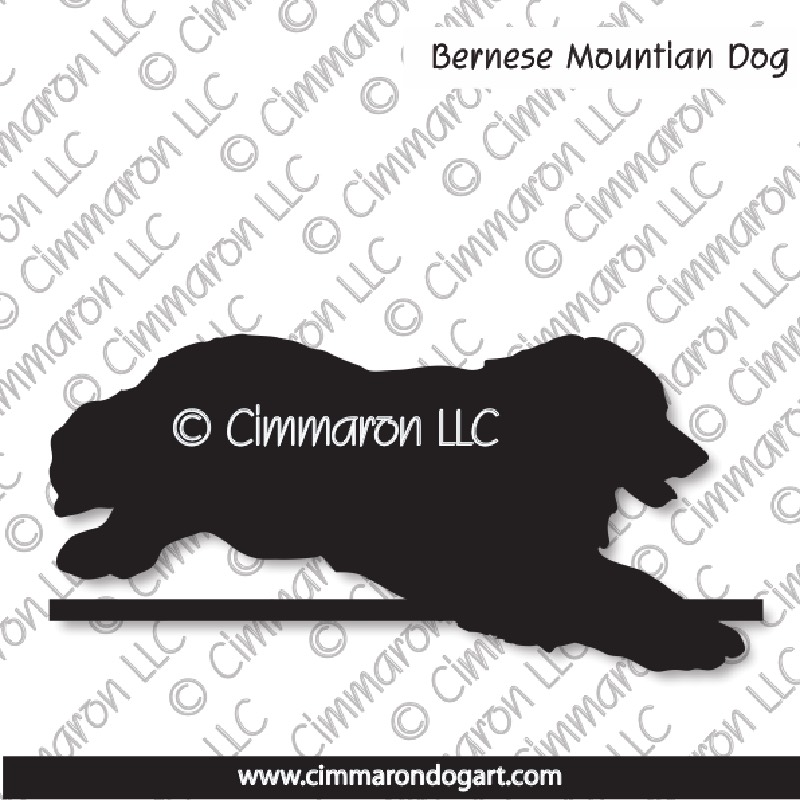 Bernese Mountain Dog Jumping Silhouette 005