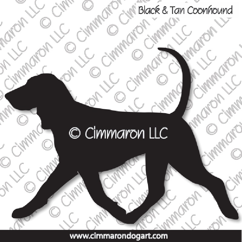 Black and Tan Coonhound Gaiting Silhouette 002