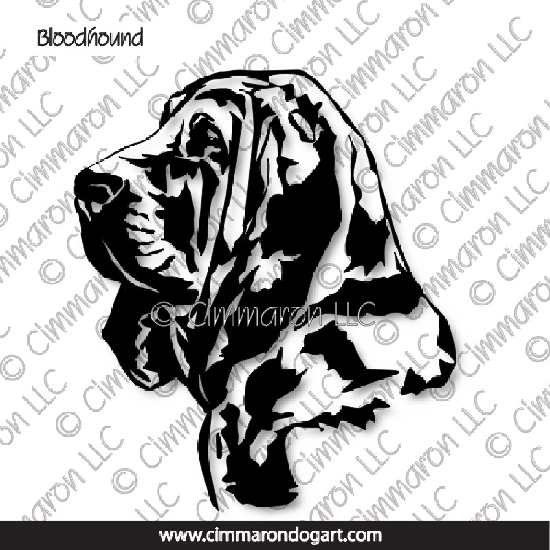 Bloodhound Line Art Head 006
