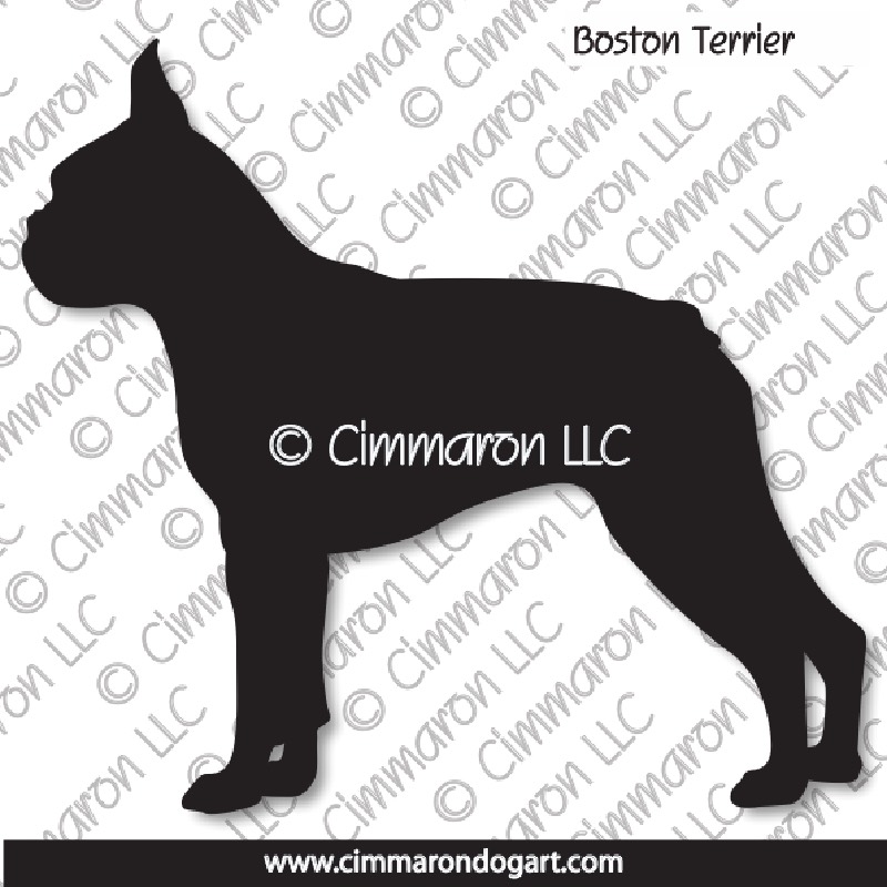 Boston Terrier Standing Silhouette 002