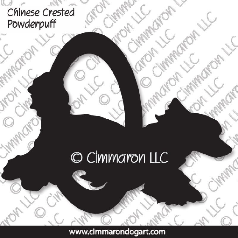 Chinese Crested Powderpuff Agility Silhouette 008