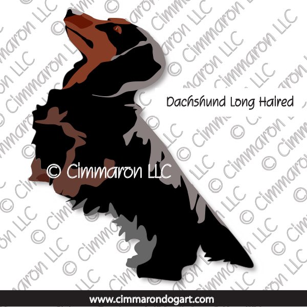 Dachshund Longhaired Tri Line Drawing 015