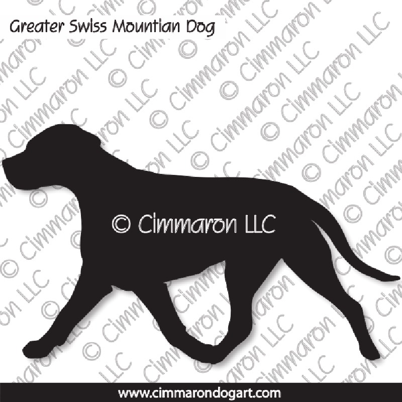 Greater Swiss Mountain Dog Gaiting Silhouette 002