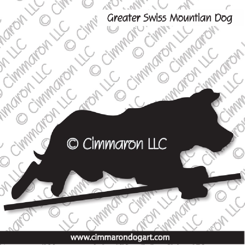 Greater Swiss Mountain Dog Jumping Silhouette 004