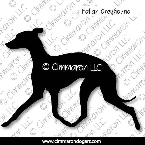 Italian Greyhound Gaiting Silhouette 002