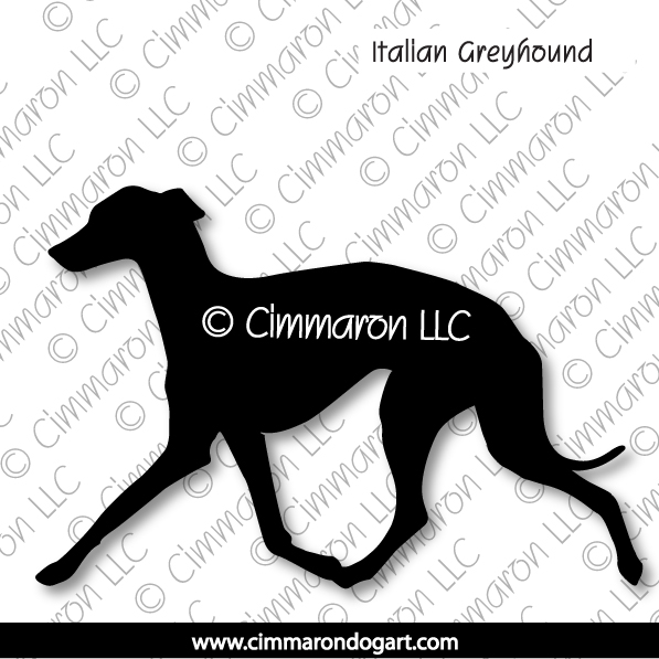 Italian Greyhound trotting Silhouette 003
