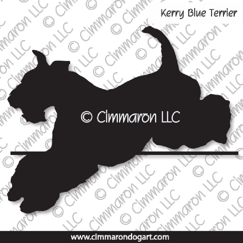Kerry Blue Terrier Jumping Silhouette 004