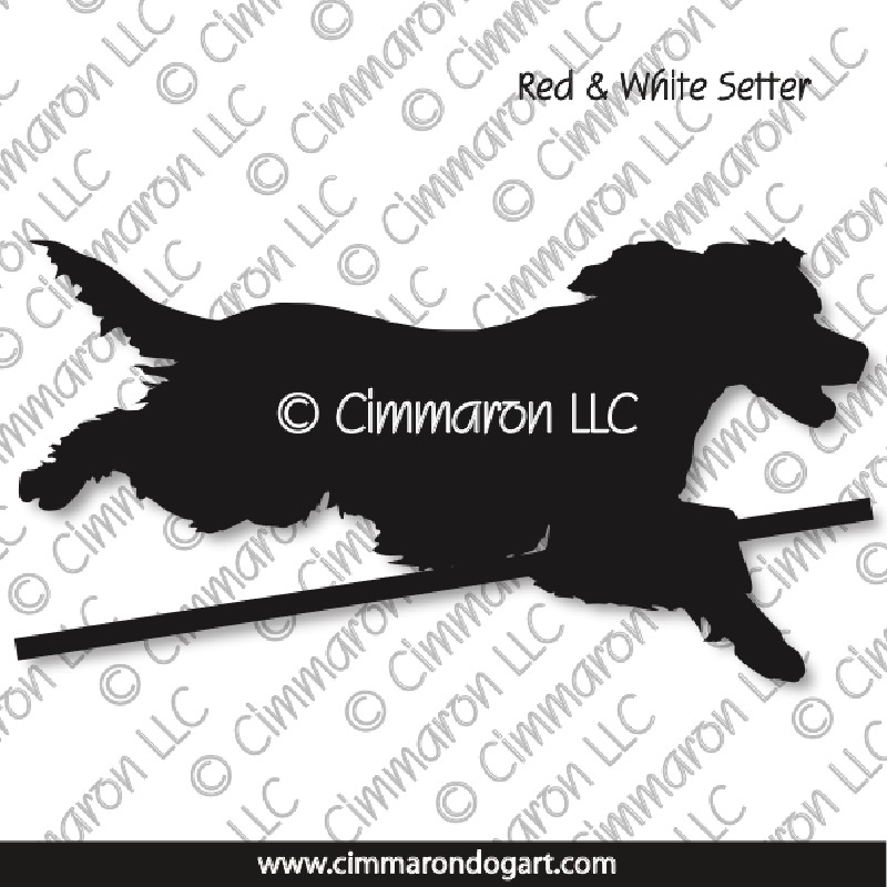Irish Red and White Setter Jumping Silhouette 004