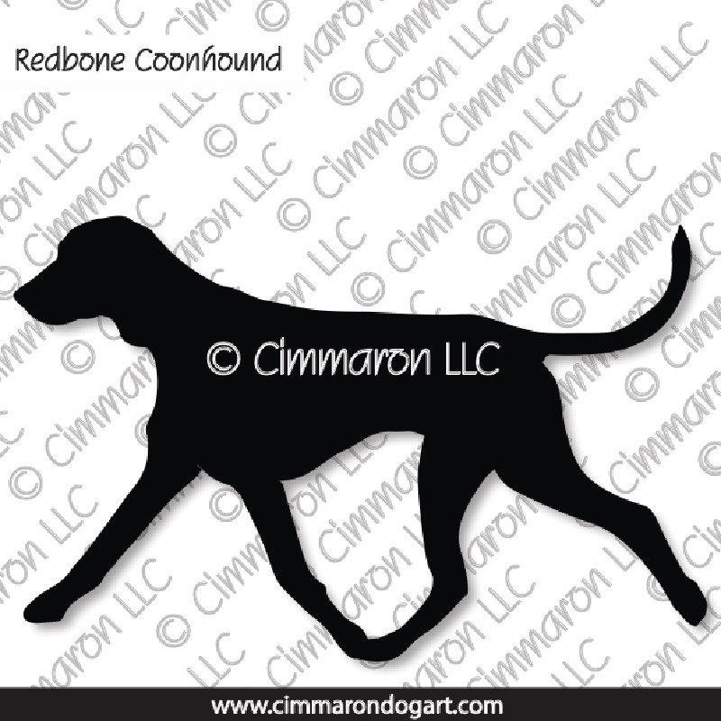 Redbone Coonhound Gaiting Silhouette 002