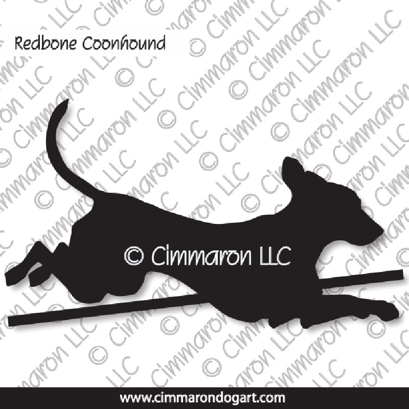 Redbone Coonhound Jumping Silhouette 004