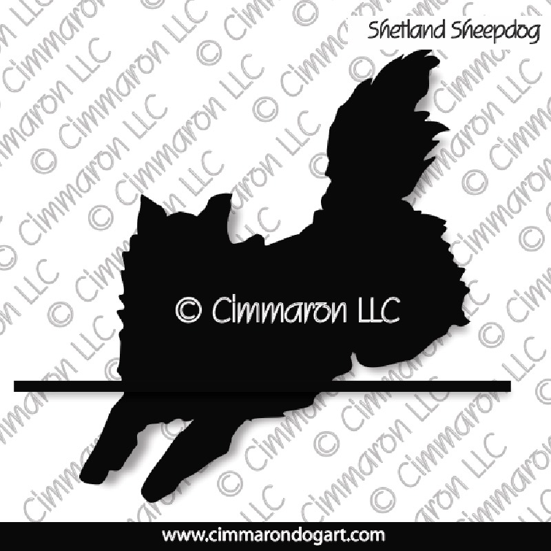 Shetland Sheepdog Jumping Silhouette 005
